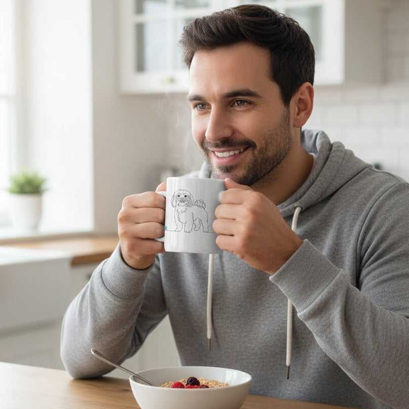 Tazza Maltese e cuore - Line Art