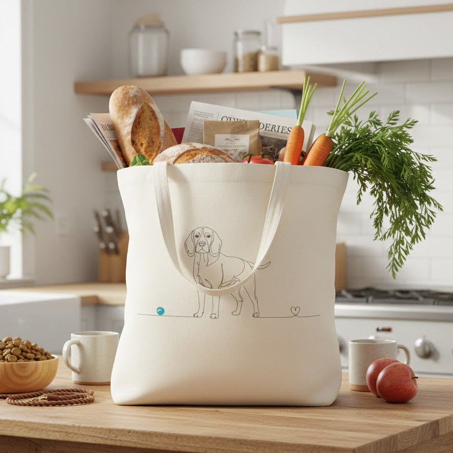 Borsa eco-friendly - Beagle con cuore - Line Art