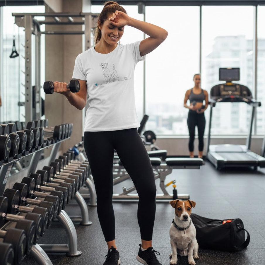 T-Shirt Unisex cotone biologico - Jack Russell - Line Art