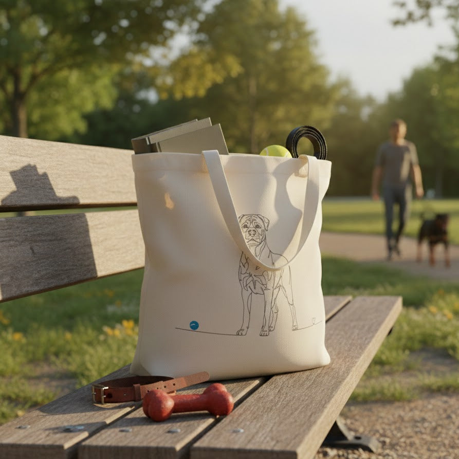 Borsa eco-friendly - Rottweiler e cuore - Line art