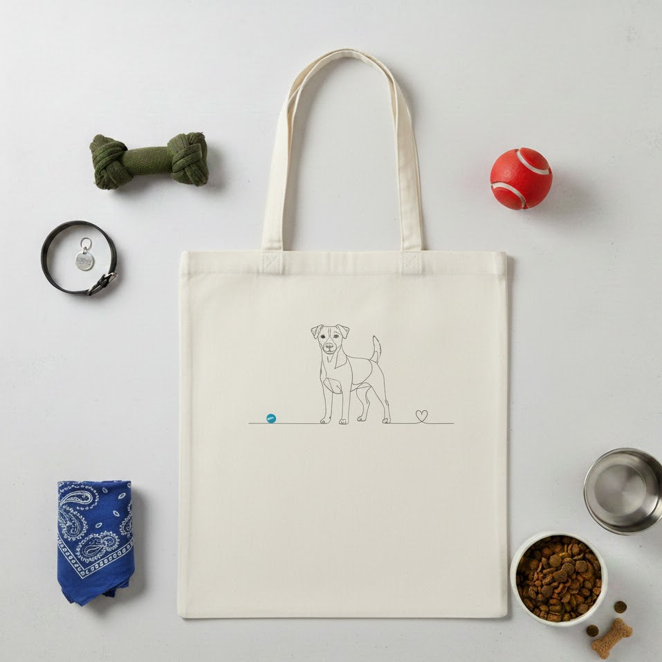 Borsa cotone eco-friendly  - Jack Russell - Line Art