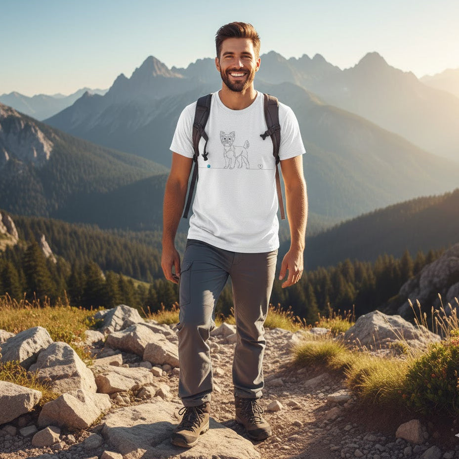 T-Shirt Unisex cotone biologico- Yorkshire e cuore - Art Line