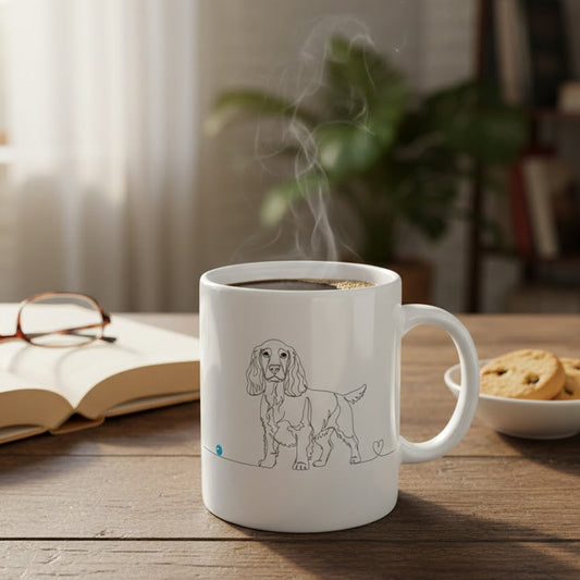Tazza Cocker e cuore - Line Art