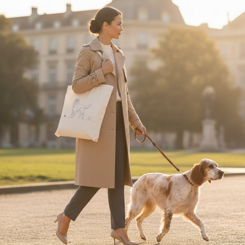 Borsa cotone eco-friendly - Setter e cuore - Line Art