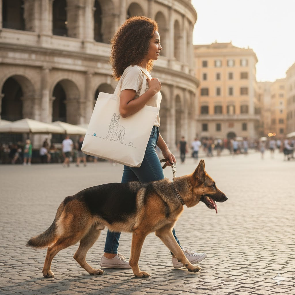 Borsa eco-friendly - Pastore Tedesco - Line Art