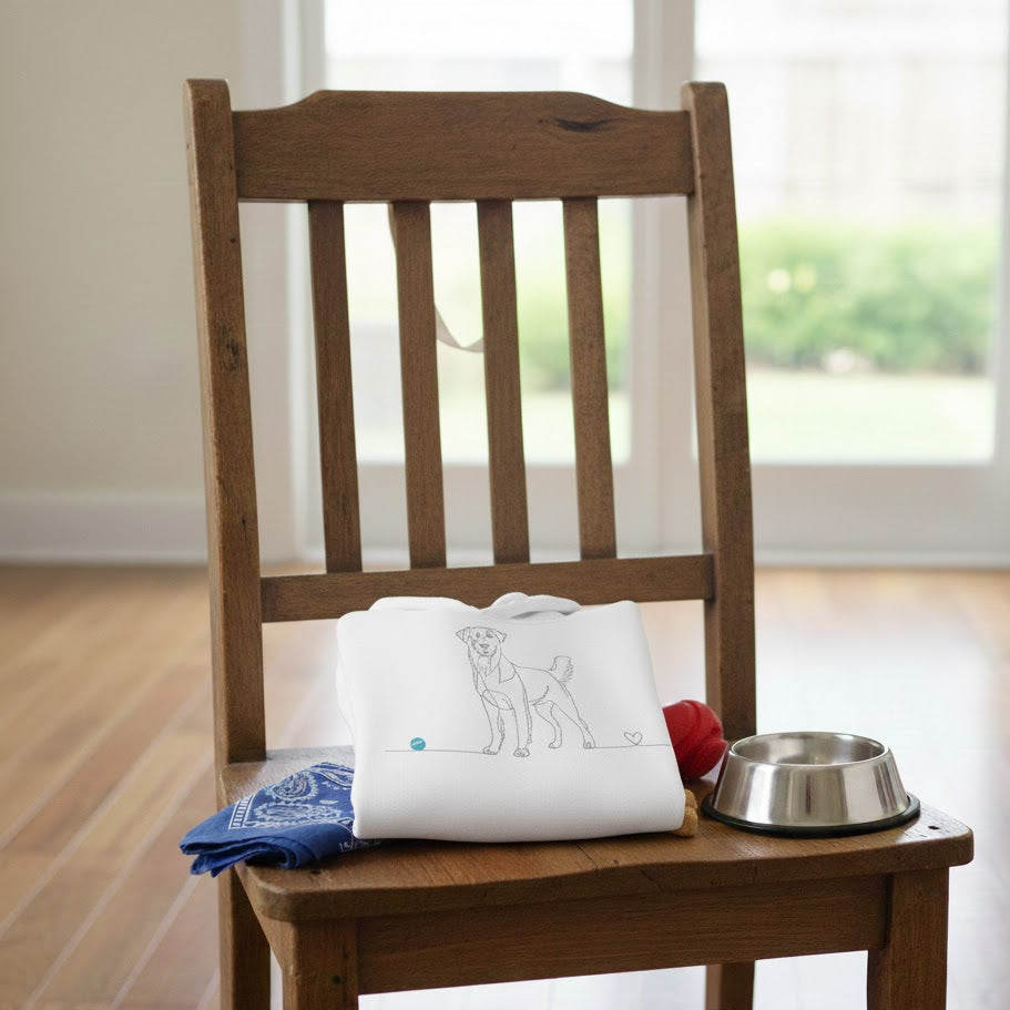 Felpa Unisex con Cappuccio - Golden Retriever - Line Art