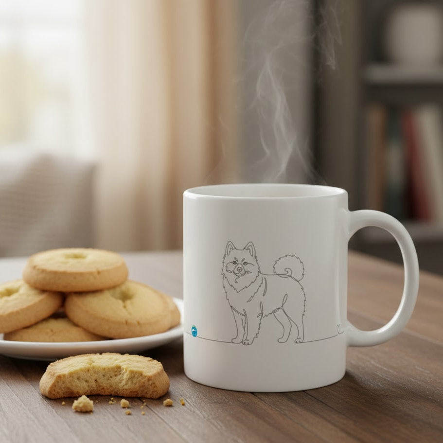 Tazza Spitz di Pomerania - Line Art