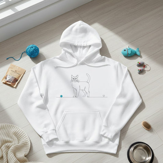 felpa gatto pelo corto line art