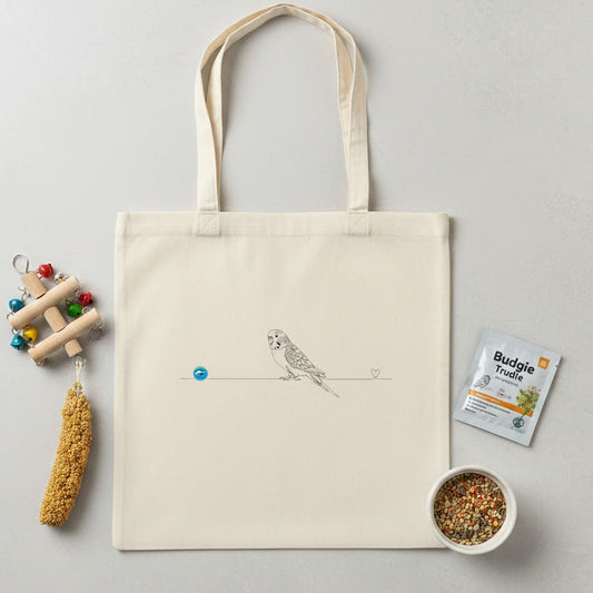 Borsa eco friendly - Pappagallino e cuore - Line Art
