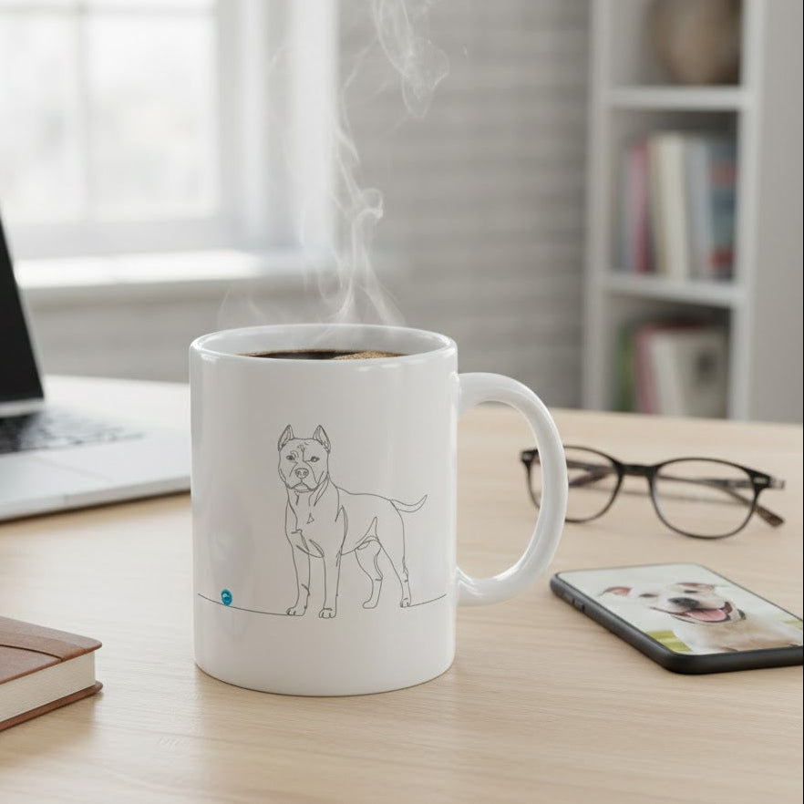 Tazza Pitbull e cuore - Line Art