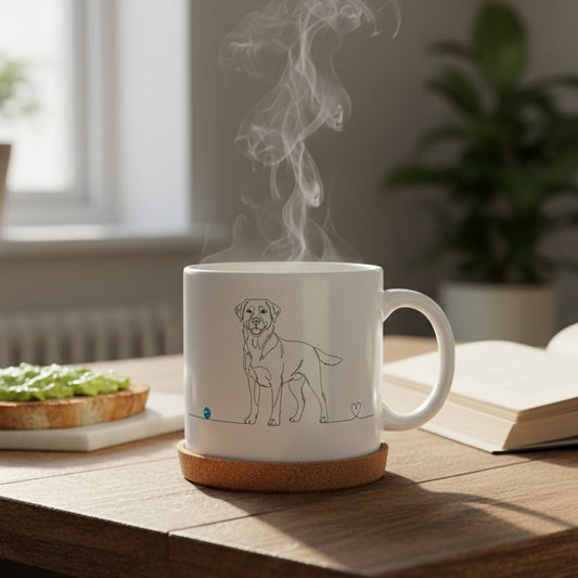 Tazza Labrador e cuore - Line Art