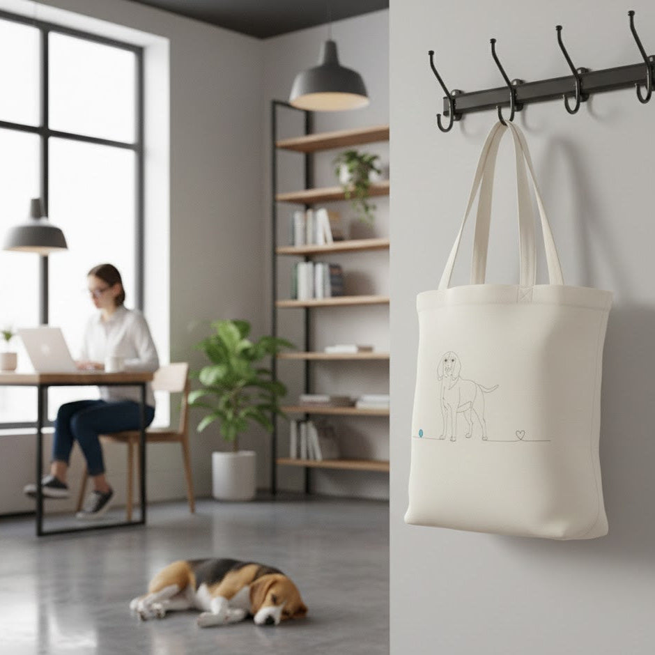 Borsa eco-friendly - Beagle con cuore - Line Art