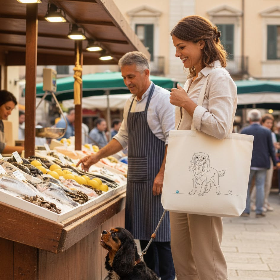 Borsa eco-friendly - Cavalier King Charles - Art Line