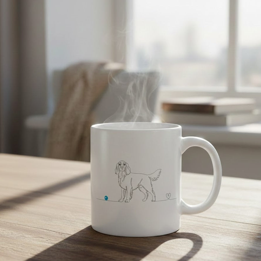 Tazza Setter e cuore - Line Art