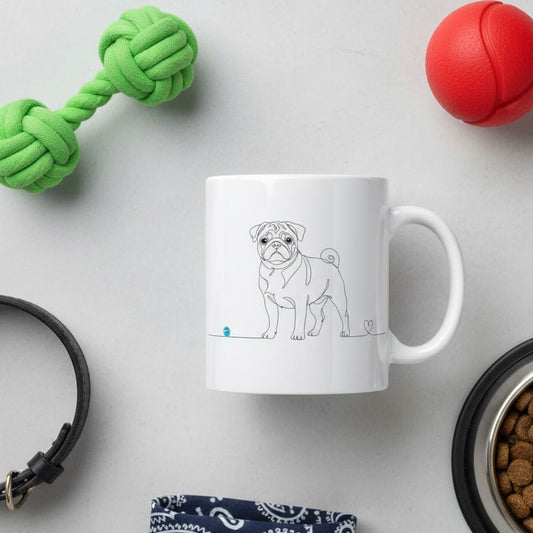 Tazza Carlino e cuore - Line Art