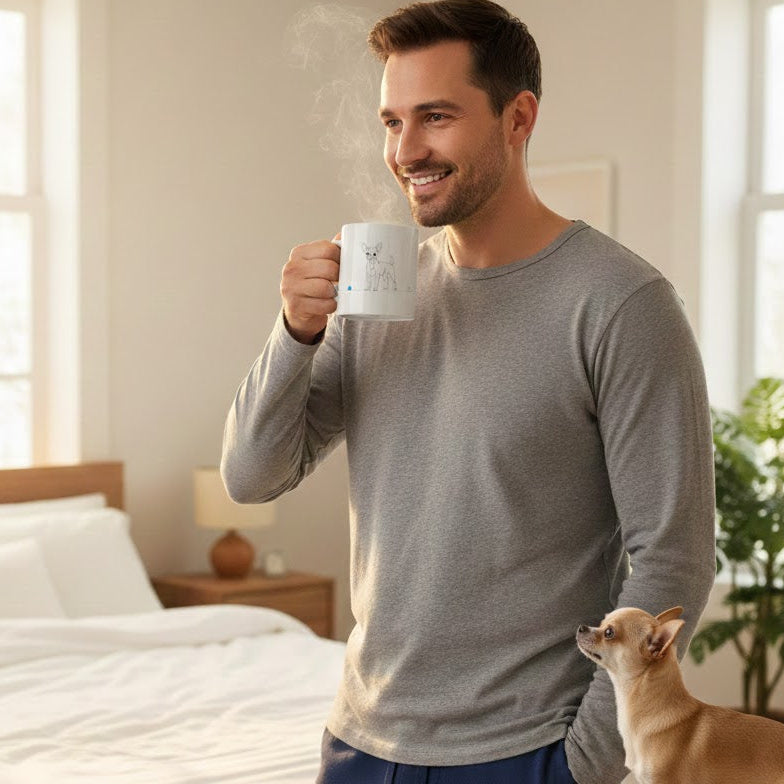 Tazza Chihuahua e cuore - Line Art