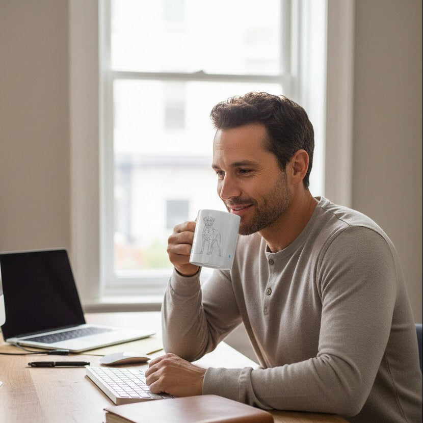 Tazza Rottweiler e cuore - Line Art