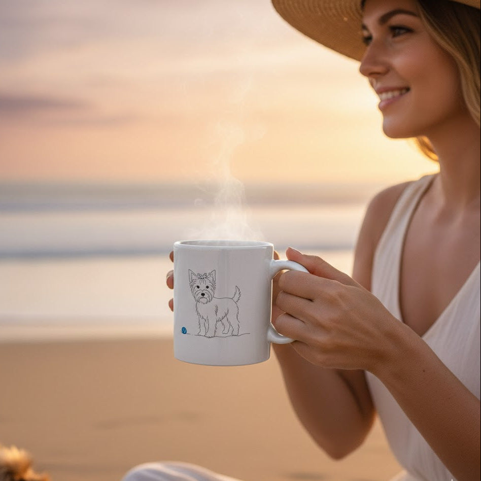 Tazza Yorkshire e cuore - Line Art