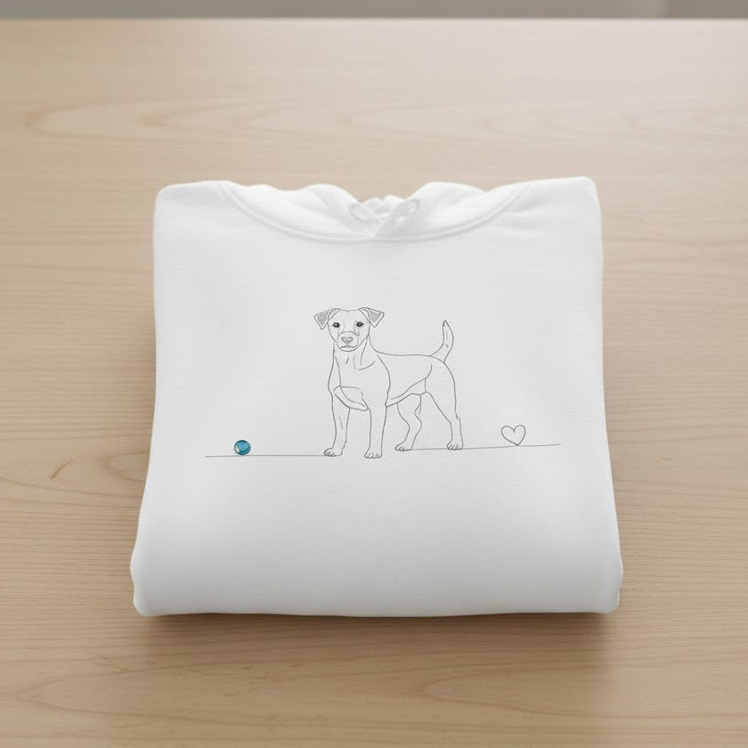 Felpa Unisex con Cappuccio - Jack Russell - Line Art