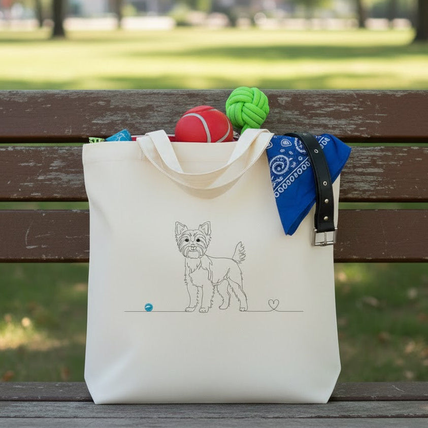 Borsa in cotone Eco-Friendly - Yorkshire e cuore - Line Art