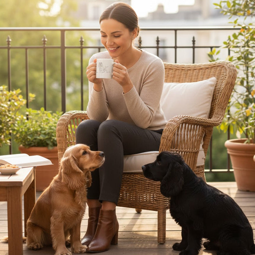 Tazza Cocker e cuore - Line Art