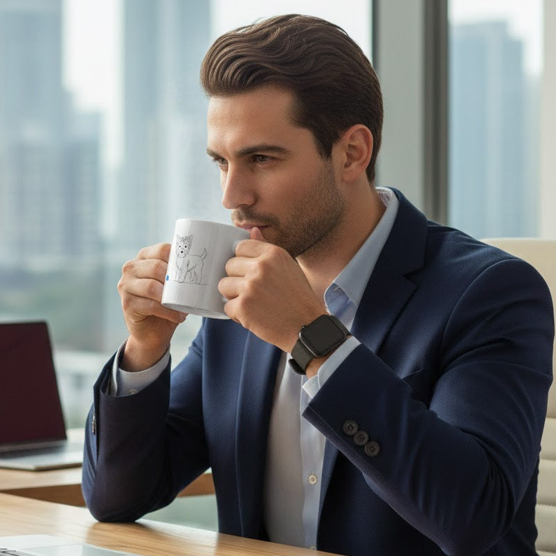 Tazza Yorkshire e cuore - Line Art