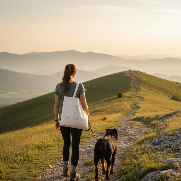 Borsa eco-friendly - Rottweiler e cuore - Line art