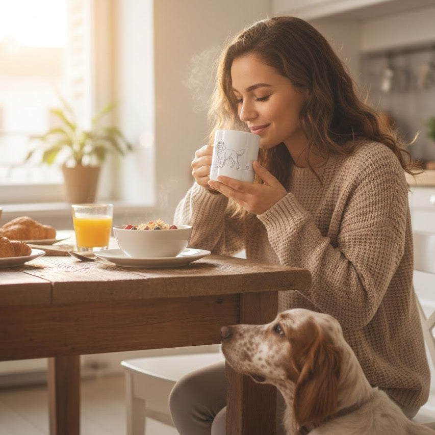 Tazza Setter e cuore - Line Art