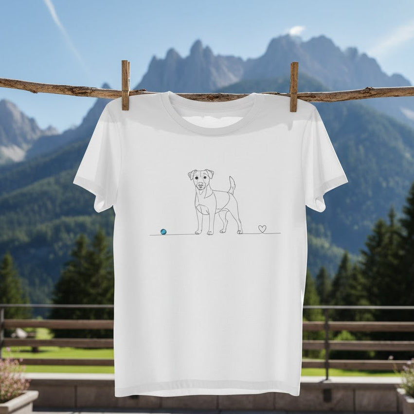 T-Shirt Unisex cotone biologico - Jack Russell - Line Art