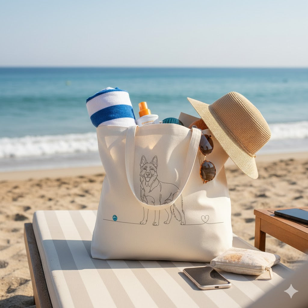 Borsa eco-friendly - Pastore Tedesco - Line Art