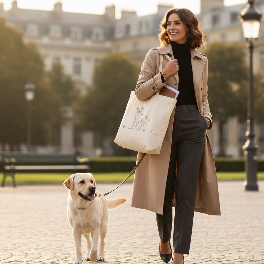 Borsa eco-friendly -  Labrador e cuore - Line Art