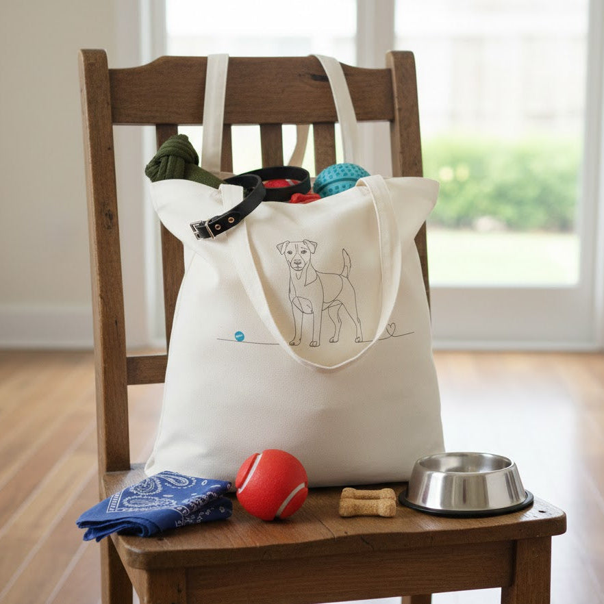 Borsa cotone eco-friendly  - Jack Russell - Line Art