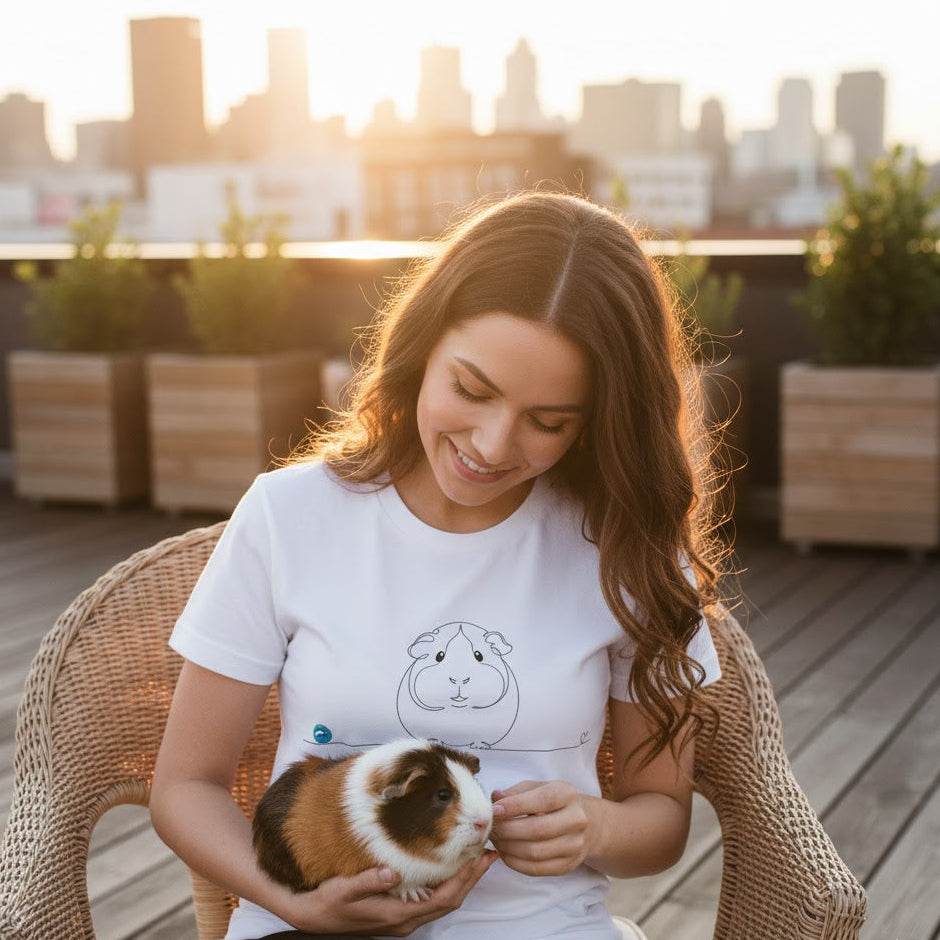 t-shirt con porcellino d'india