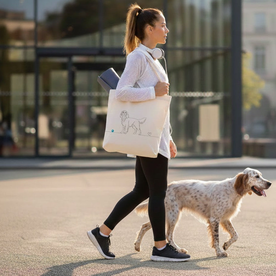 Borsa cotone eco-friendly - Setter e cuore - Line Art