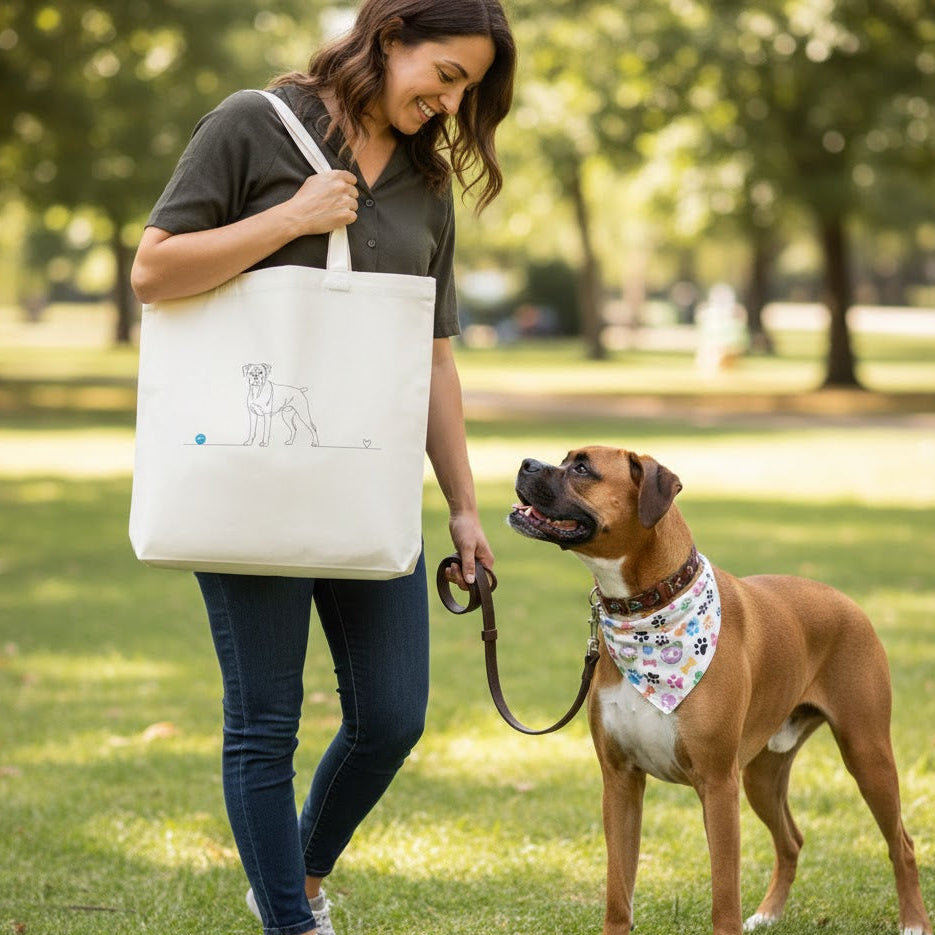 Borsa eco-friendly - Boxer e cuore - Line Art