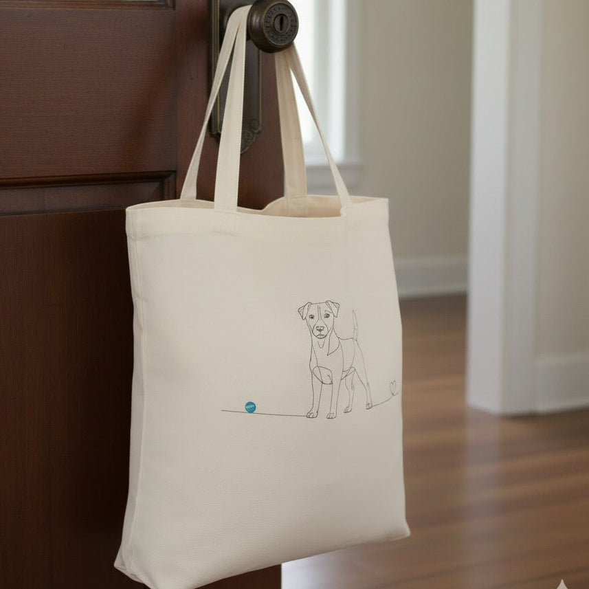 Borsa cotone eco-friendly  - Jack Russell - Line Art