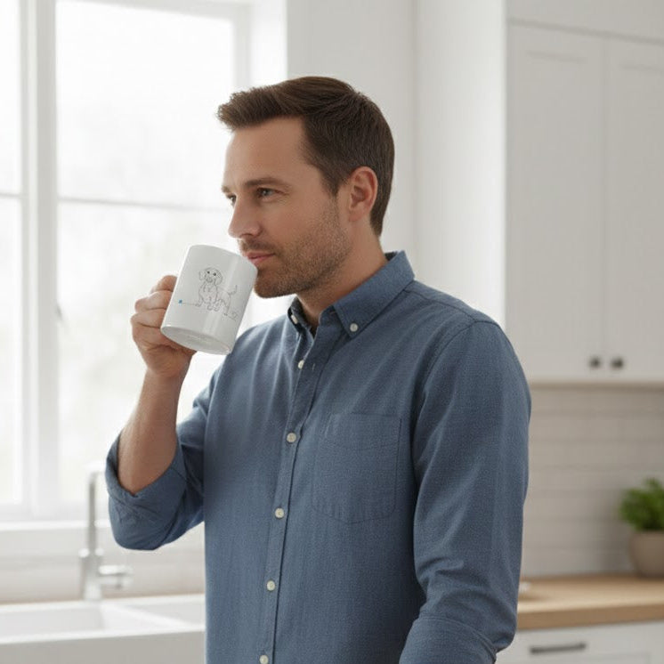 Tazza Bassotto e cuore - Line Art