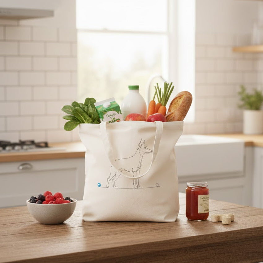 Borsa eco-friendly - Pinscher e cuore - Line Art