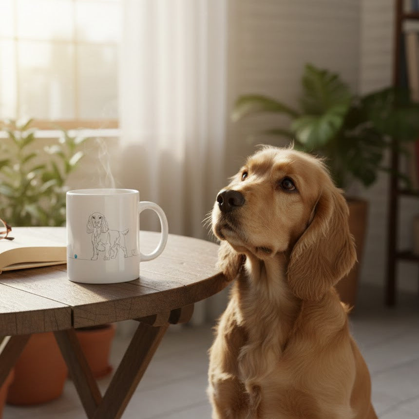 Tazza Cocker e cuore - Line Art