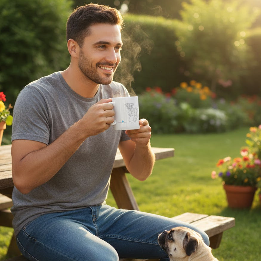 Tazza Carlino e cuore - Line Art