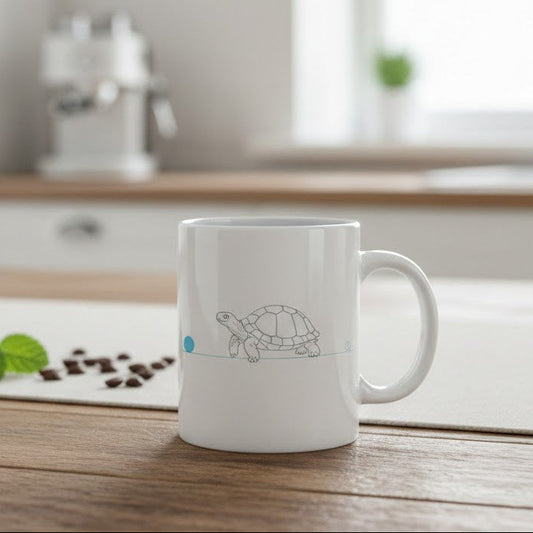 Tazza tartaruga e cuore - Line Art