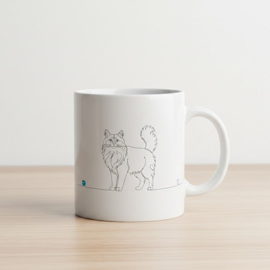 tazza con gatto a pelo lungo