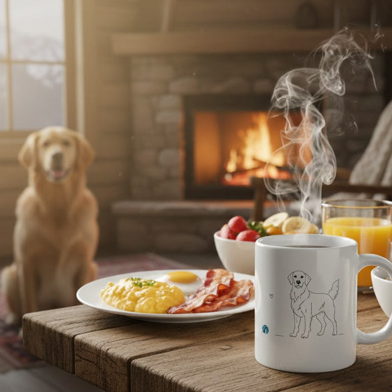 Tazza Golden Retriever - Line Art