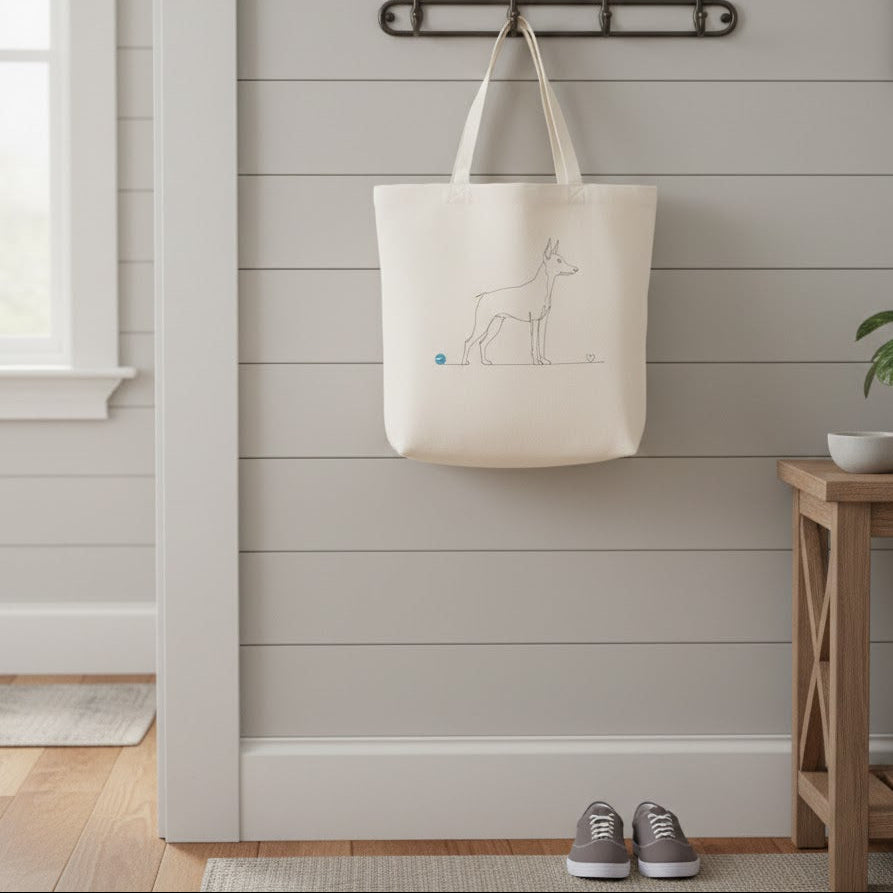 Borsa eco-friendly - Pinscher e cuore - Line Art