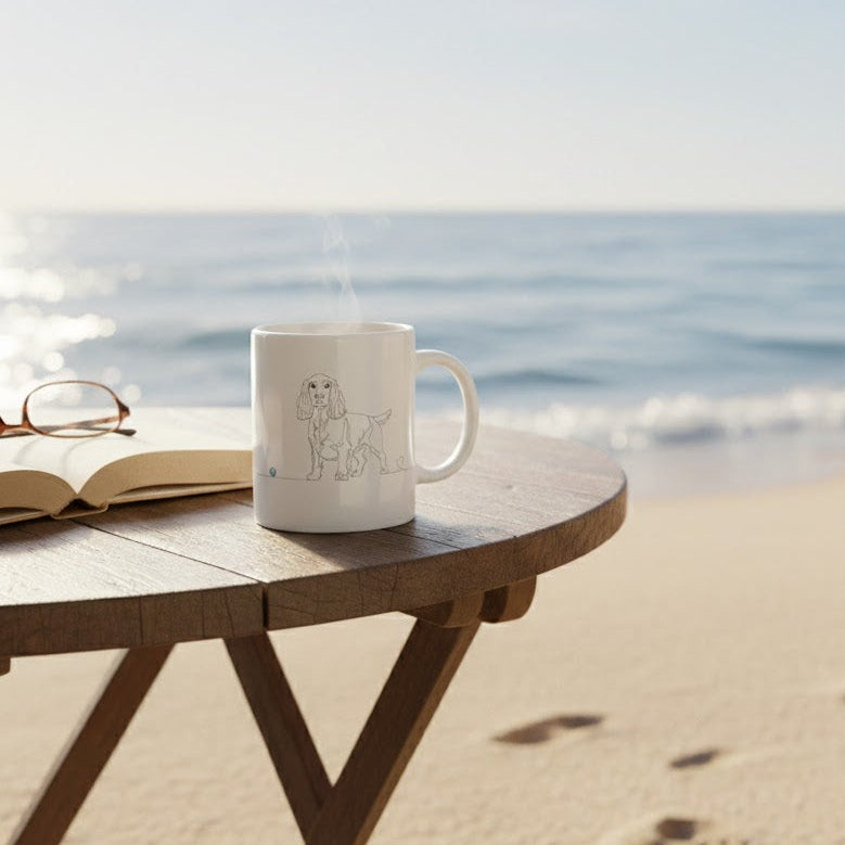 Tazza Cocker e cuore - Line Art