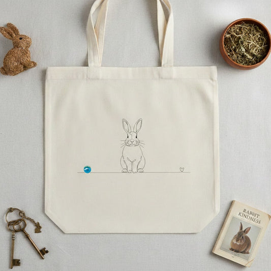 borsa con coniglio line art