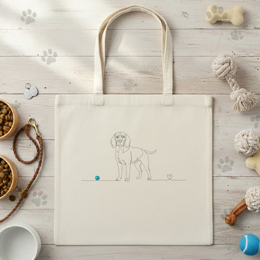 Borsa eco-friendly - Beagle con cuore - Line Art