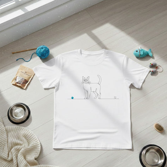 t-shirt gatto line art